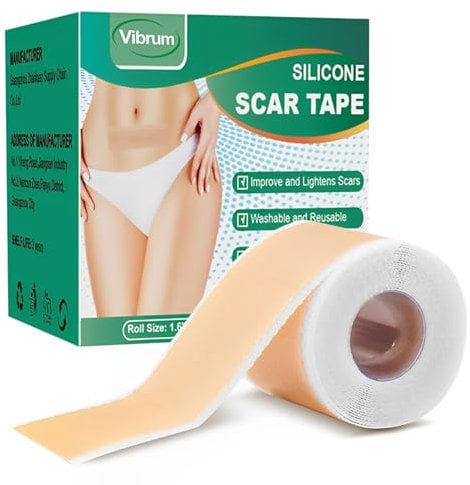 JDXun Silikon-Narbenblätter, Silikonpflaster für Narben, wiederverwendbares Silikon-Narbenband für Narben durch Operationen, Kaiserschnitte, Verbrennungen usw (4 x 300 cm)