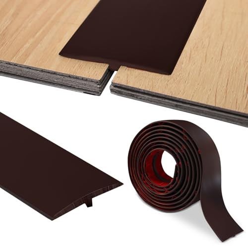 Profilo di transizione autoadesivo, profilo a T, PVC listello di transizione 5 x 300 cm, per porte e pavimenti di collegamento di piastrelle in laminato