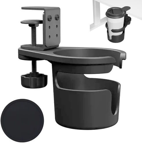 Getränkehalter Tisch Einstellbar - Becherhalter Tisch Anti Verschütten, 360 Grad Drehbarer Becherhalter Cupholder Wasserbecherhalter Getränkehalter Schreibtisch für Wasser Kaffeetasse für Zuhause Büro