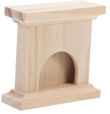 TOPBATHY Miniatur Holz Kaminspielzeug Puppenhausmöbel Massivholz Kleiner Kamin Dekoration Puppenhaus Zubehör Für Bastelarbeiten Und Kinderzimmer