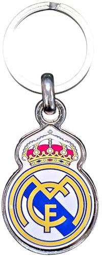Real Madrid Llavero metálico Con Escudo a Color en Resina Oficial, Ideal Para llevar Las llaves Con Estilo y mostrar la pasión por el Club.