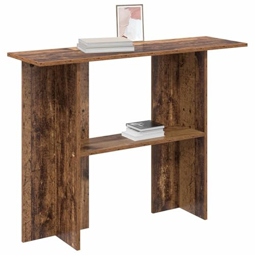 vidaXL Konsolentisch Altholz 100 x 30 x 75 cm Holzwerkstoff, Moderner Konsolentisch, platzsparend für Flur, schmaler Akzent, Eingangsbereich Deko, aus hochwertigen Holzwerkstoffen