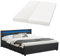Juskys Polsterbett Lyon 180x200 cm mit Matratze, Bettkasten, LED Beleuchtung, Lattenrost & Kopfteil, schwarz, Bett Bettgestell Doppelbett Ehebett