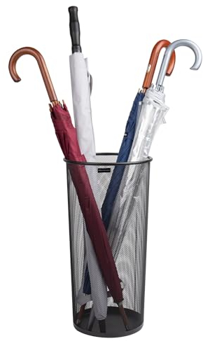Mind Reader Entryway Metal Mesh Umbrella Holder, L x 10.25 W x 19.5 H, Set of 1, Black