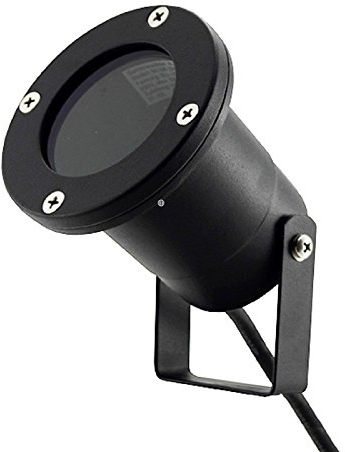 WITTKOWARE Außenstrahler mit Fassung GU10, Alu-Druckgussgehäuse und 1,5m Kabel, Ø 98mm, Schutzart IP65, schwarz