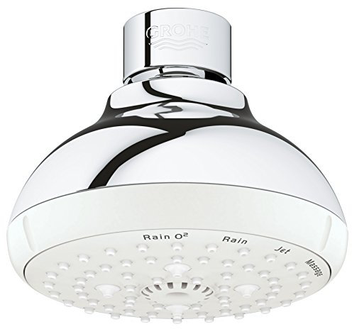 GROHE 26044001 Tempesta Classic 100 1.75 GPM 4-Spray Shower Head, Starlight Chrome