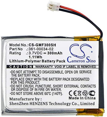 CS-GMF300SH Akku 300mAh Kompatibel mit [Garmin] Fenix 3, Fenix 3 HR Ersetzt 361-00034-02