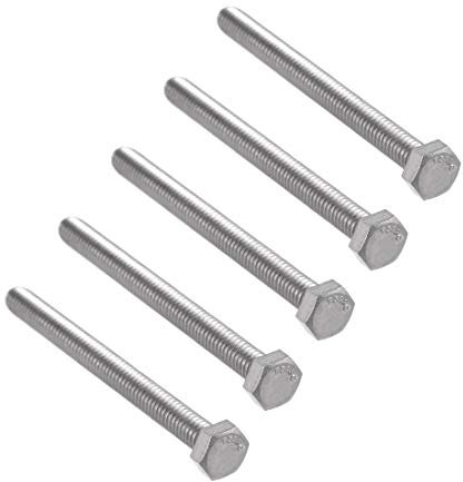 sourcing map 5/16-18x3-1/2 Boulon Hexagonaux Acier Inoxydable 304 Boulon à Vis Hexagonale 5pcs