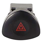 Bouton de Commande de Feux de Détresse, Keenso Bouton Poussoir Warning Commutateur de Voyant Avertisseur Interrupteur Feux de Détresse Avertissement Feu de Danger