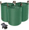 Heavy Duty Garden Waste Bags - 272 Litre - 3 Sacks - BONUS 1 Pair Gardening Gloves - Industrial Fabric and Handles - Green/Garden Waste Sacks, Reusable - Norjews