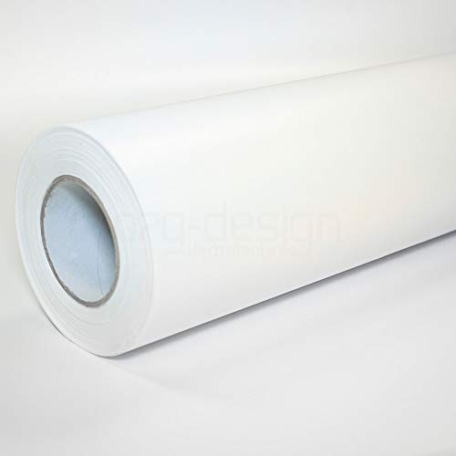 o7g-design Klebefolie Vinylfolie Türfolie Möbelfolie Folie Dekofolie Schrankfolie Tischfolie Küchenfolie Selbstklebefolie | Weiß MATT 2,10m x 1,06m breite (5,66EUR/m²) BLASENFREIE BEKLEBUNG