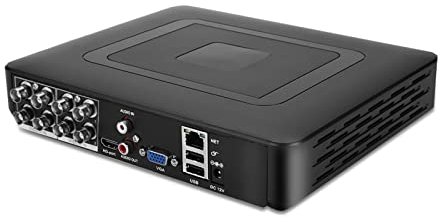 CCTV DVR 8 Canali per Videosorveglianza, AHD/CVI/TVI/DVR/NVR 5 in 1 Telecamera in Tempo Reale Videoregistratore, Home Surveillance Camera System Kit (EU)