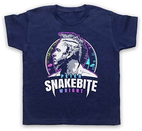 My Icon Art & Clothing Peter Wright Snakebite Darts Tribute Scottish Champion Player Kinder T-Shirt, Ultramarinblau, 3-4 Jahren