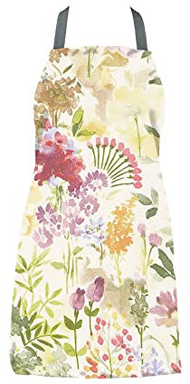 Jolee... Fabrics Wipe Clean PVC Coated Aprons - 100% Cotton Oilcloth - Adults and Childrens Sizes - Easy to Clean and Splash Proof Apron (Watercolour, Adult (75cm Length))