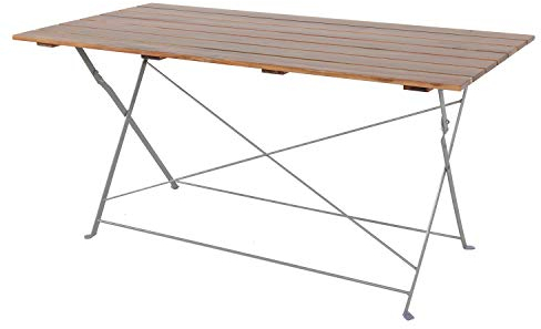 Mojawo Esstisch Klapptisch Biergarten Tisch Gartentisch klappbar Akazie Stahl pulverbeschichtet 120x60cm