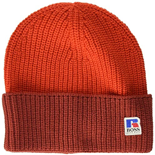 BOSS Herren Flog_ra Beanie M TZE, Bright Orange821, Einheitsgröße EU