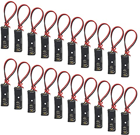 WMYCONGCONG 20 PCS A23 Battery Holder 23A 12V Battery Holder with Wire Leads 1x23A Battery Case Holder Box