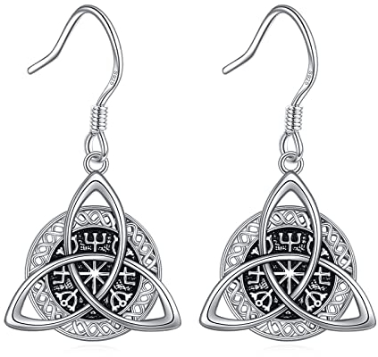 Wikinger Schmuck Keltischer Knoten Ohrringe für Damen - 925 Sterling Silber Amulett Schutz Viel Glück Triskele