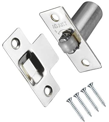 TERF® Adjustable Roller Catch Polished Nickel Roller Ball Door Latch Door Closer Ideal Internal Door Catch for Doors Cupboards Cabinets and Wardrobes Including Fixing Screw - Pack of 1