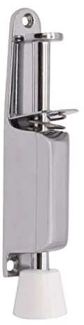 EAI Door Stop Holder Kick Down Up to 40mm Door Gaps - Polished Chrome | Spring Pedal for Easy Operation, Rubber Foot Protects Floors, Suitable for All Floor Types, Fixings Included