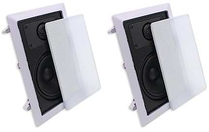 Herdio Altavoces de Pared con Bluetooth de 2 vías y 5,25 Pulgadas, Colocar en Interiores y Exteriores: baño, Cocina, porches Cubiertos