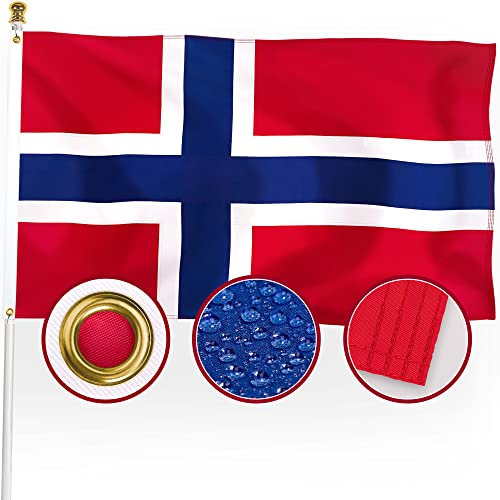 XIFAN Premium Nylon Norwegen Norwegen Norwegen Flagge 7.6x12.7 cm Outdoor, doppelseitig, strapazierfähig, langlebig, mit genähten Streifen/4 Stitch Hemming/Messing Grommets