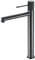 IMEX - Grifo monomando lavabo de caño alto, Color Gris Oscuro Satinado, Grifería Baño agua Frio/Caliente - Serie Line Black Gun Metal - BDD038-3BGM