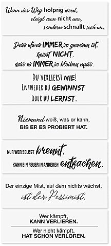 7 verschiedene Ersatzmagnete für Edelstahl gebürstete Tischkalender zum Aufstellen - Motivationssprüche Mindset Motive Geschenkidee für das Büro - tr152