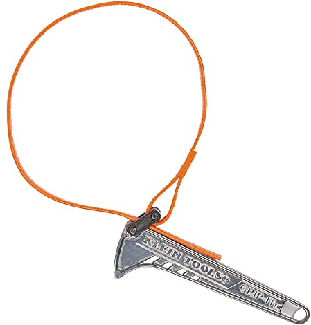 KLEIN TOOLS S6HB Strap Wrench, Adjustable Grip-It Strap Wrench Adjusts 1-1/2 to 4-Inch, 6-Inch Handle