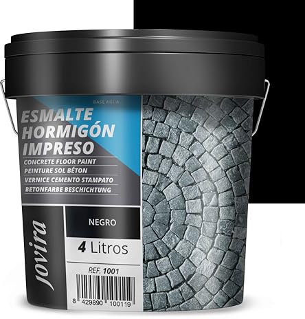 JOVIRA PINTURAS Peinture Sol en Béton Résine de rénovation pour sols en béton (4 Litres, Noir)
