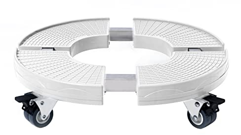 ETRAVEL Plant Caddy with Wheels Heavy Duty 440lbs Capacity, Adjustable 15-21 Inch Rolling Plant Stand Indoor Outdoor, Large Plant Cart Dolly with Casters for Flower Pot Garden Pot Mover (WHITE)