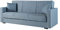 Arredo Stock Divano letto 3 posti tessuto grigio blu, 212x80x87 cm
