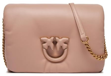Pinko Love Click Puff Classic Sheep Nappa Leather Buckle, Borsa Donna, O81B_Cipria-Block Color, Taglia Unica