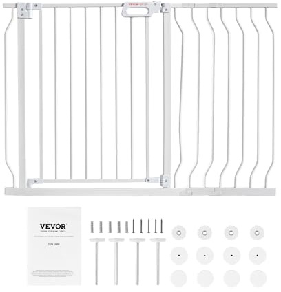 Barrera de Seguridad Extensible Ancho de 74,9-117,8 cm Altura de 76,2 cm Cierre Automático Puerta de Escalera sin Taladrar Ancho de Apertura de 533 mm a 180° Valla para Niños para Interior