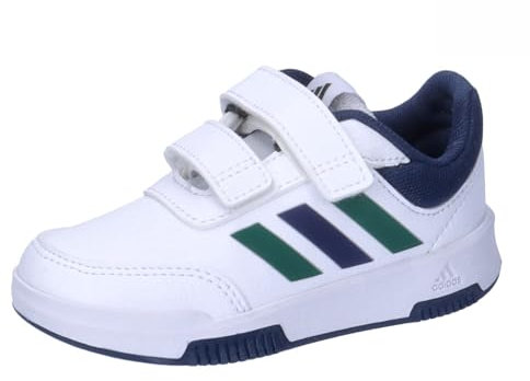 adidas Unisex Kids Tensaur Hook and Loop Shoes, Cloud White/Green/Collegiate Navy, 5 UK Child