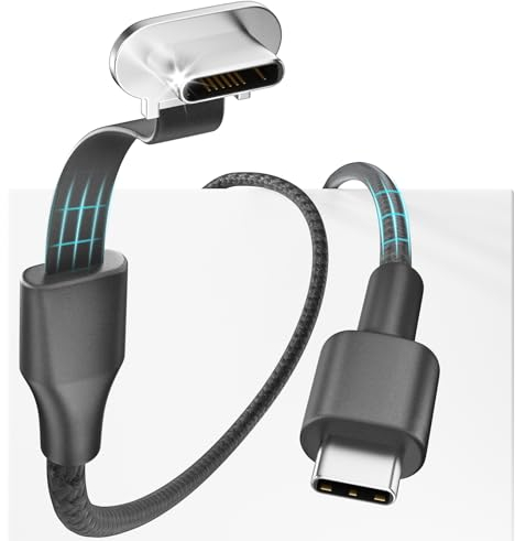 USB C to USB C Cable, 60W 3.3ft Flat USB C Charging Cable, Right Angle Type C Charger Fast Charging Compatible with Steam Deck, ROG Ally, Samsung S23/S22/S21, iPhone 16/15 Pro/Pro Max, MacBook etc.