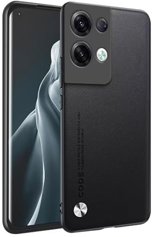 HONLEN Custodia per OPPO Reno8 Pro 5G (6.7 Inches) Cover per Telefono Aziendale con Retro in Pelle, Nero