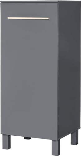möbelando Kühlumbauschrank >Benedicto< in anthrazit/Sonoma-Eiche - 60x139x60 (BxHxT)