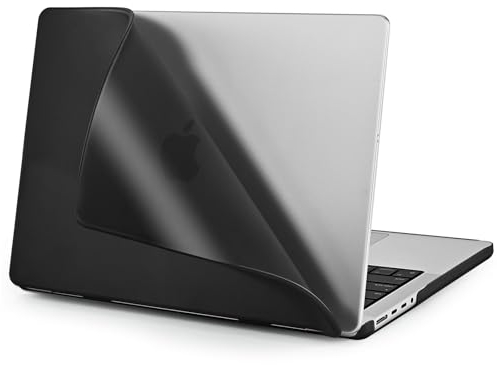 BlueSwan Hülle kompatibel mit MacBook Pro 14 Zoll M4 M3 M2 M1 A3112 A3185 A3401 A2918 A2992 A2779 A2442, 2021–2024, Bruchsichere PP Flexibles Material Matte Anti-Fingerabdruck Schutzhülle – Schwarz