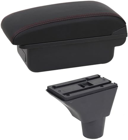 Boîte Rangement Centrale Pour Seat Pour Ibiza 6j Pour Ibiza 6L Boîte D'accoudoir Voiture Contenu Magasin Central Avec Porte-gobelet Boîte Rangement Console Centrale USB (Couleur : B1 Red Line)