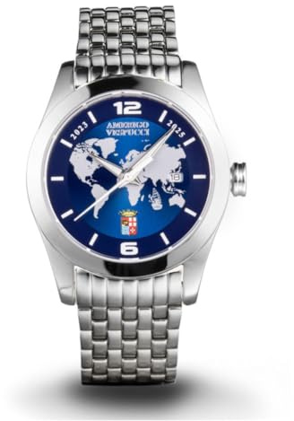 Locman Uhr aus Stahl für das Schiff Amerigo Vespucci, blau, Armband