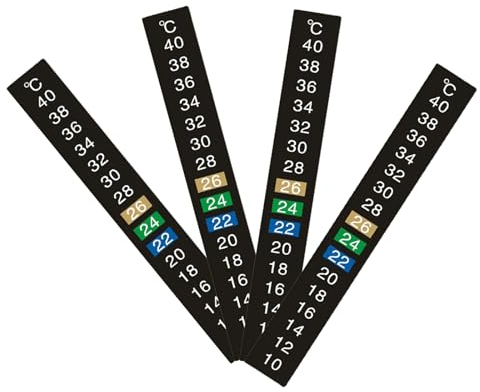 4 Stück Wassertemperatur-Aufkleber, Selbstklebendes Aquarium-Thermometer Streifen, 10-40 ℃ Digitales Thermometer Aufkleber, Aquarium Temperatur Messgerät, für Haus Fisch Tank und Aquarium