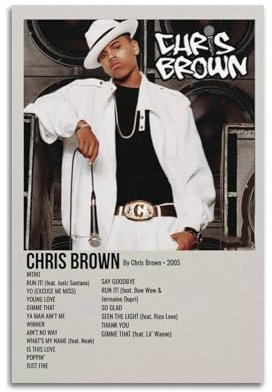 WEHWEGB Chris Brown Poster, Wandkunst, Cover, Zimmer, Vintage-Poster, dekoratives Gemälde für Schlafzimmer, Wohnzimmer, ästhetisches, elegantes Poster, 40 x 60 cm, ungerahmter Stil