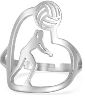 Gu Feng Stilvoller verstellbarer weiblicher Athletin Volleyball Musterring aus Edelstahl