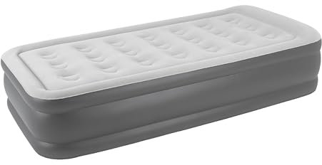 Benross 88089 Single Airbed/Inflatable Air bed Mattress with Built-In Electric Pump/Comfortable Flocked Surface/Carry Bag & Repair Patch Included/For Camping or Home / 2m x 1m / Grey