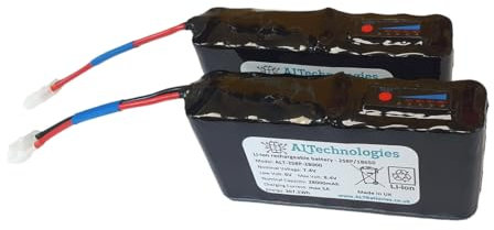 Angling Technics bait boat compatible Li-ion battery packs 6V/7.4V - BMS protected, with LED capacity tester - 2 pcs set by ALTechnologies
