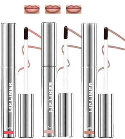 3PCS Lip Stain Peel Off Waterproof Long-Lasting Lip Liner Stain Highly Pigmented Matte Finish Lip Tint Peel Off Design Lip Marker Makeup Gloss for Natural Beauty Brown Lip Look