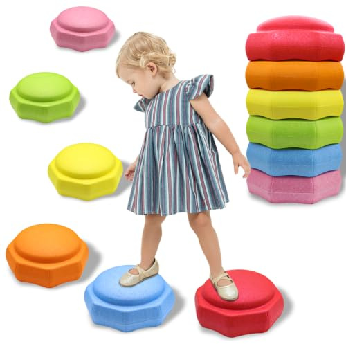 joybond Stepping Stones for Kids – 6 pcs EPP Balance Sensory Kids Stepping Stones for Toddlers 1-3 for Indoor Outdoor Activity Promoting Toddler's Balance and Coordination Skills