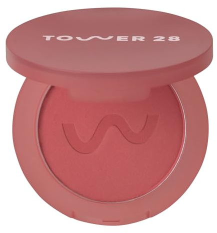 Tower 28 GetSet Matte Powder Blush for Cheeks - 12-Hour Setting Blush Powder for Smooth, Blurred Skin - Talc-Free, Sweat-Proof Face Blushes - Makeup for Sensitive Skin - Sawtelle Slushie (1.13 oz)