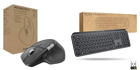 Logitech Business MX Keys & MX Master 3 Mouse Combo, Wireless, Ergonomic, Secured Logi Bolt Technology, Bluetooth, Globally Certified, Windows/Mac/Chrome/Linux, QWERTY UK English Layout - Graphite